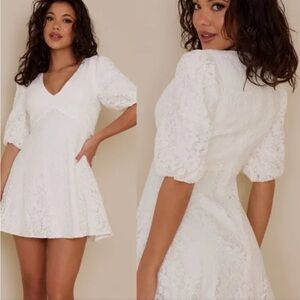 Bardot Devon Ivory Lace Mini Dress